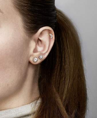 Sparkling Elevated Heart Stud Earrings