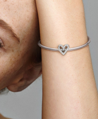 Sparkling Freehand Heart Charm